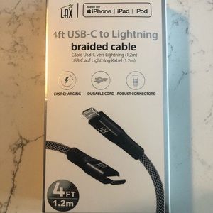 USB-C to Lightning braided cable